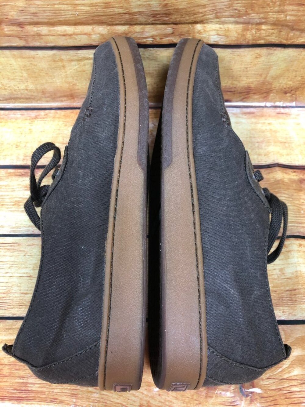LL Bean Mens 12 M Campside 2 Eye Canvas Brown Sneaker 505999 - Picture 7 of 10